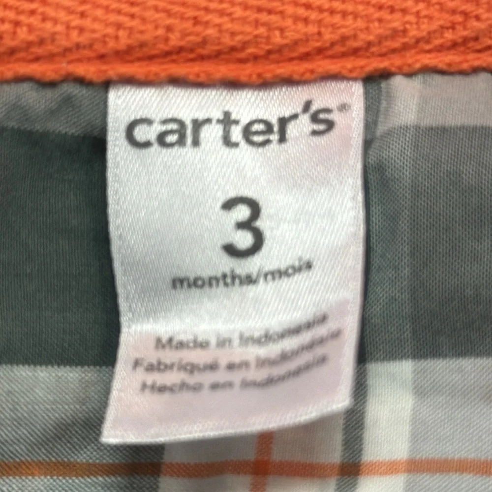 Carter’s Infant Boys 2 Piece Plaid Button-down Shirt & Green Overall Set 3 M